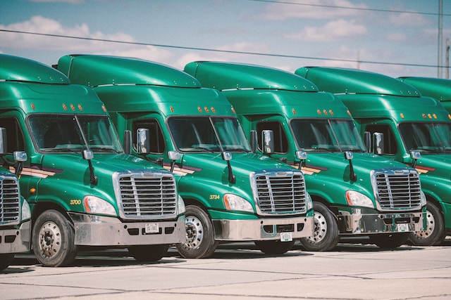 Image of trucks on the road.